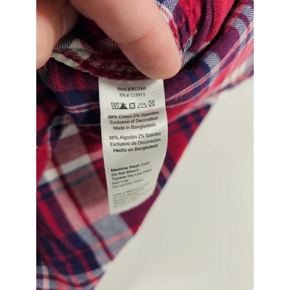 Jachs girlfriend comfort stretch plaid flannel button up M - Picture 4 of 8